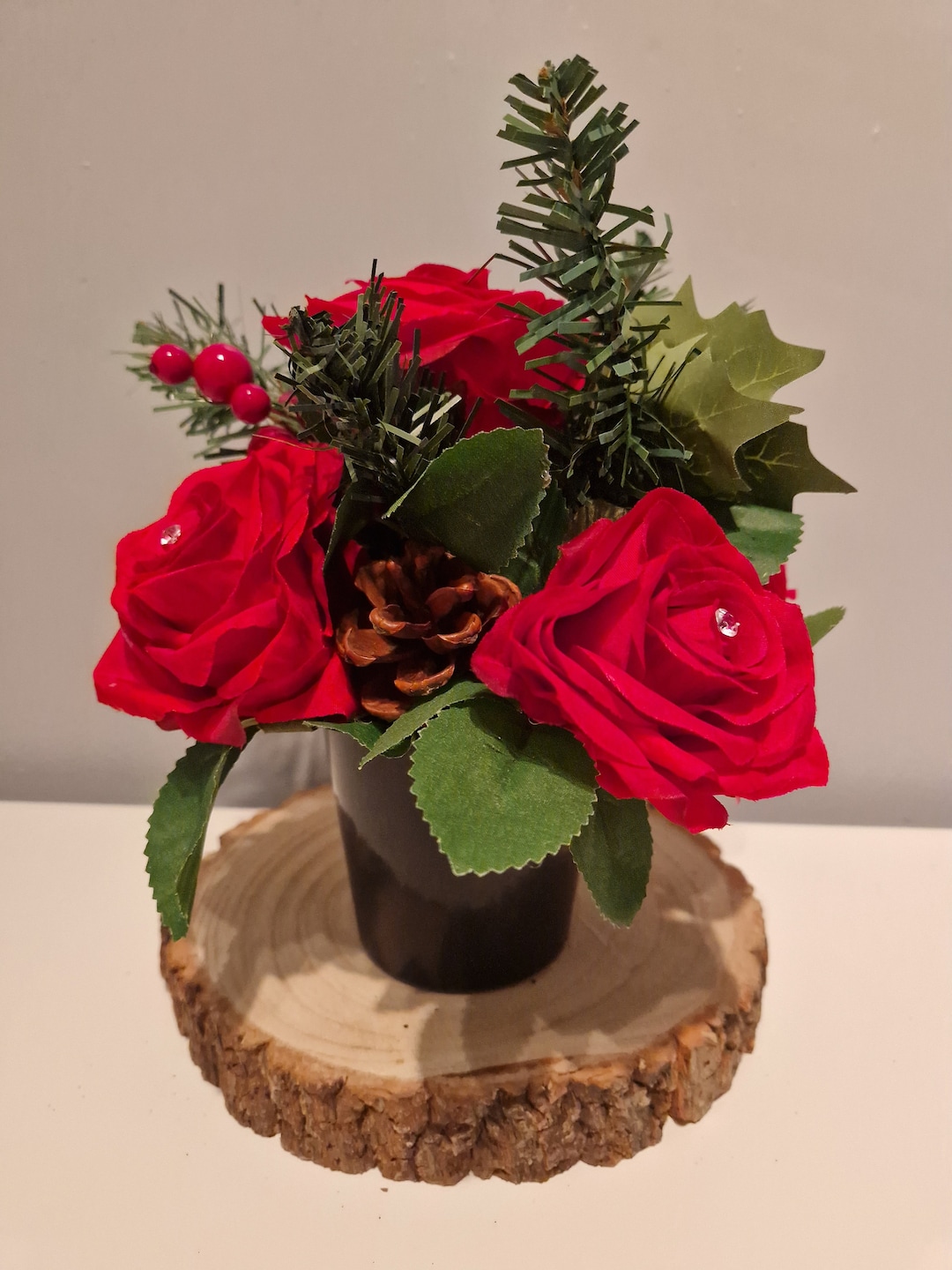 Christmas Flower Grave Pot Artificial Flower Grave Pot Etsy UK