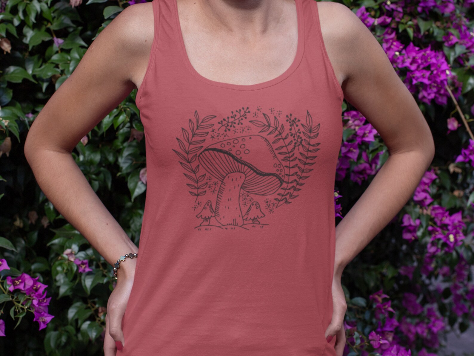 Mushroom tank top mushroom shirt racerback tank top Etsy