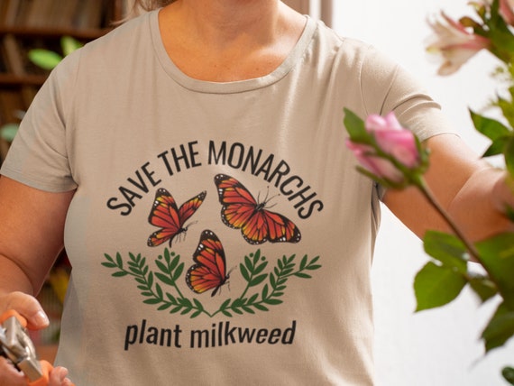 Monarch Butterfly Tshirt Botanical 