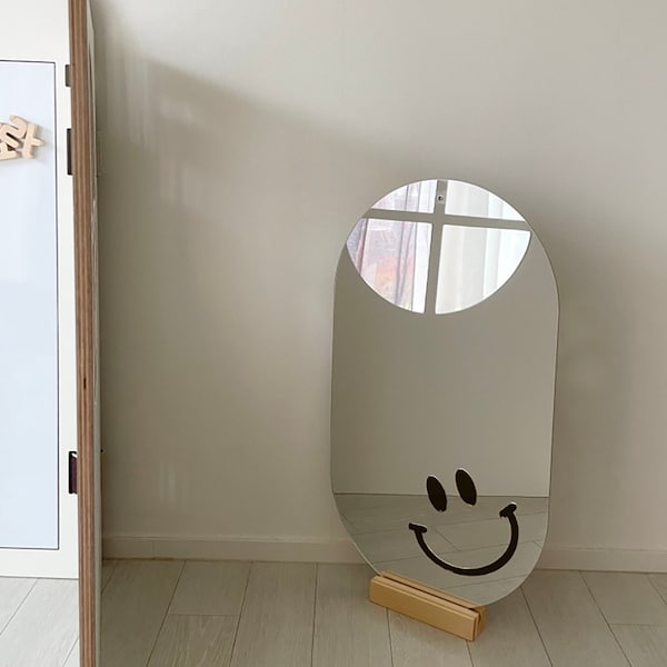 Initial half size safety mirror for kids / MIRROR ONLY!! / Wall decorating mirror / Acrylic mirror / Wall mounted mirror / Standing mirror