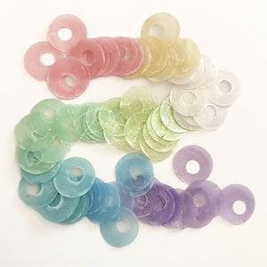 10 Donut Capiz Shell pastel color (2 inch) / DIY Craft Supplies /  Home Decor / Shell Decor / Curtains
