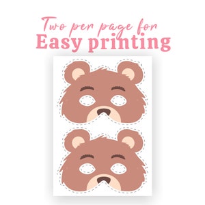 PDF & PNG Download Brown Bear Mask Print and Cut at Home, Party ...