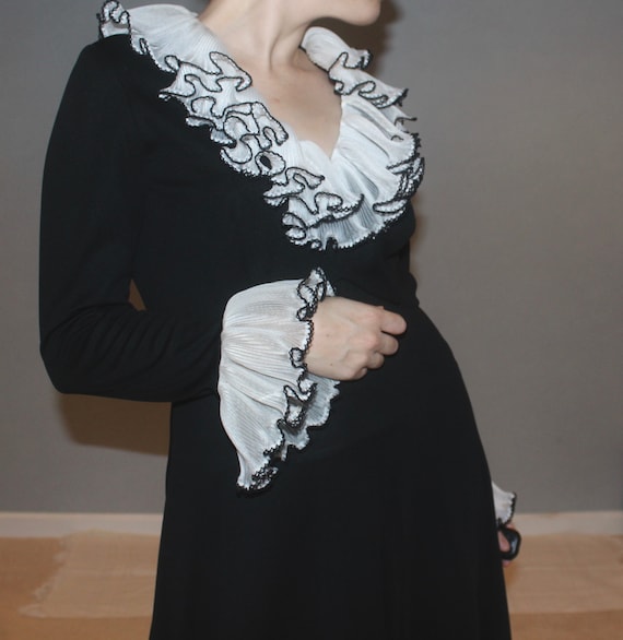 Black Gown with Gorgeous Accent Sleeves and Neckli