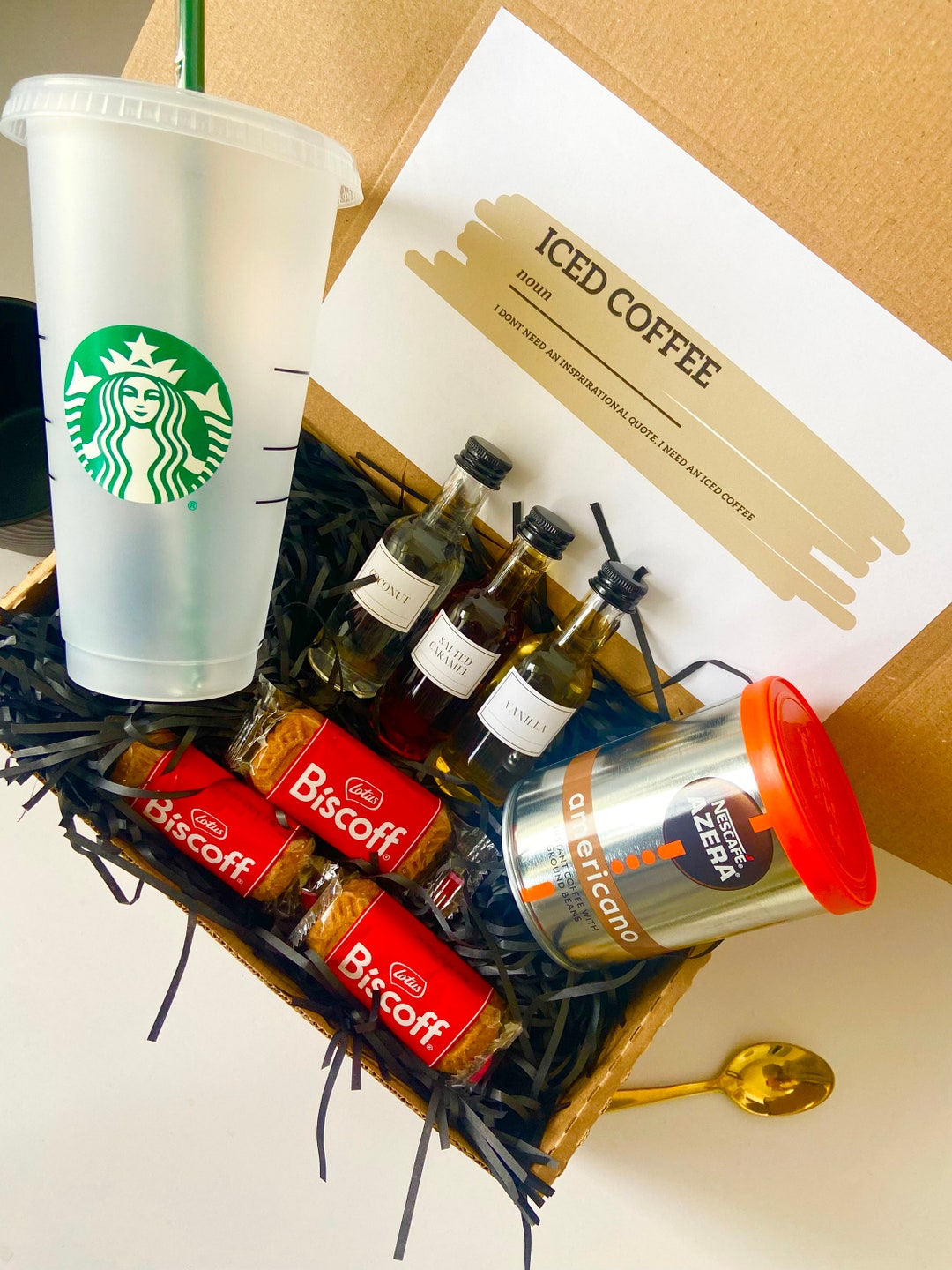 Ultimate Iced Coffee Kit Coffee Syrup Set Starbucks Cold Cup Kit Flavoured  Coffee Gift Coffee Lovers Gift 