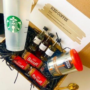 Ultimate Iced Coffee Kit | Coffee Syrup Set | Starbucks Cold Cup Kit | Flavoured Coffee Gift | Coffee Lovers Gift |