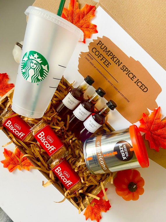 Pumpkin Spice Ultimate Iced Coffee Kit Coffee Syrup Set Starbucks Cold Cup  Kit Autumn Coffee Gift Coffee Lovers Gift 