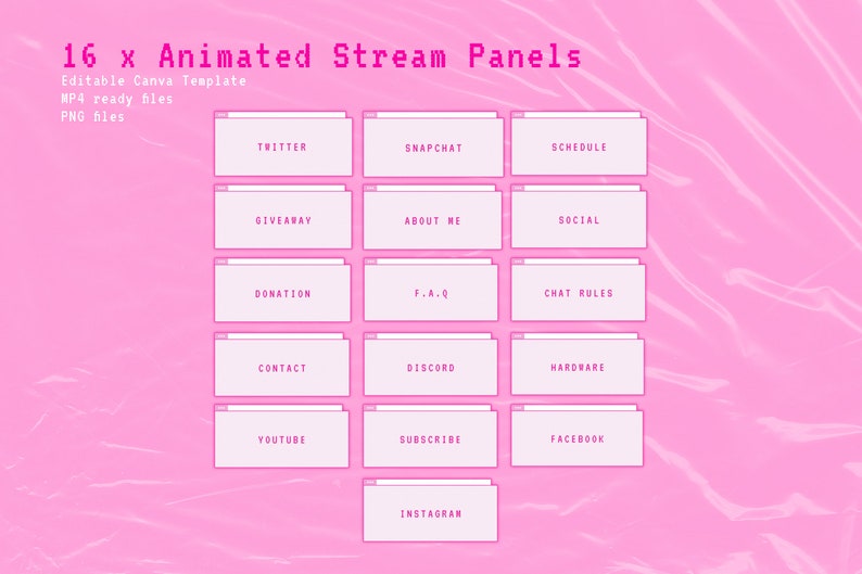 EGirl Animated Twitch/Streaming Graphics Kit Editable Canva Etsy