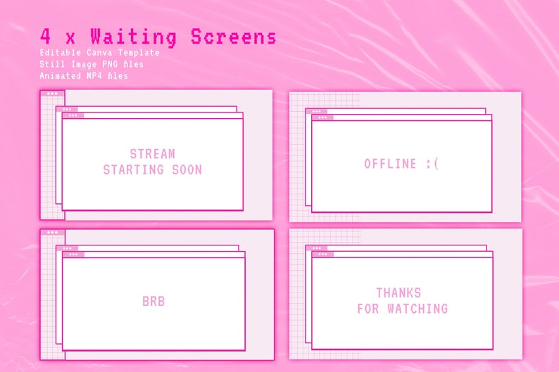 EGirl Animated Twitch/Streaming Graphics Kit Editable Canva Etsy