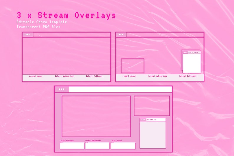 EGirl Animated Twitch/Streaming Graphics Kit Editable Canva Etsy