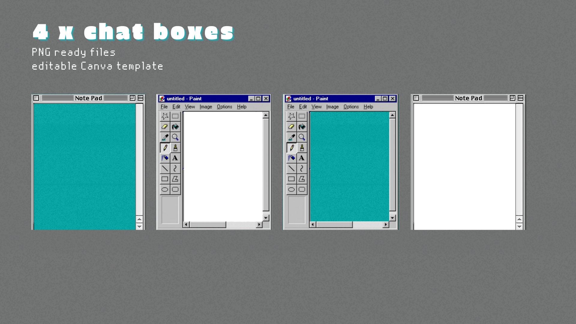 Windows 95 Classic/streaming Graphics Kit Editable Canva Etsy UK
