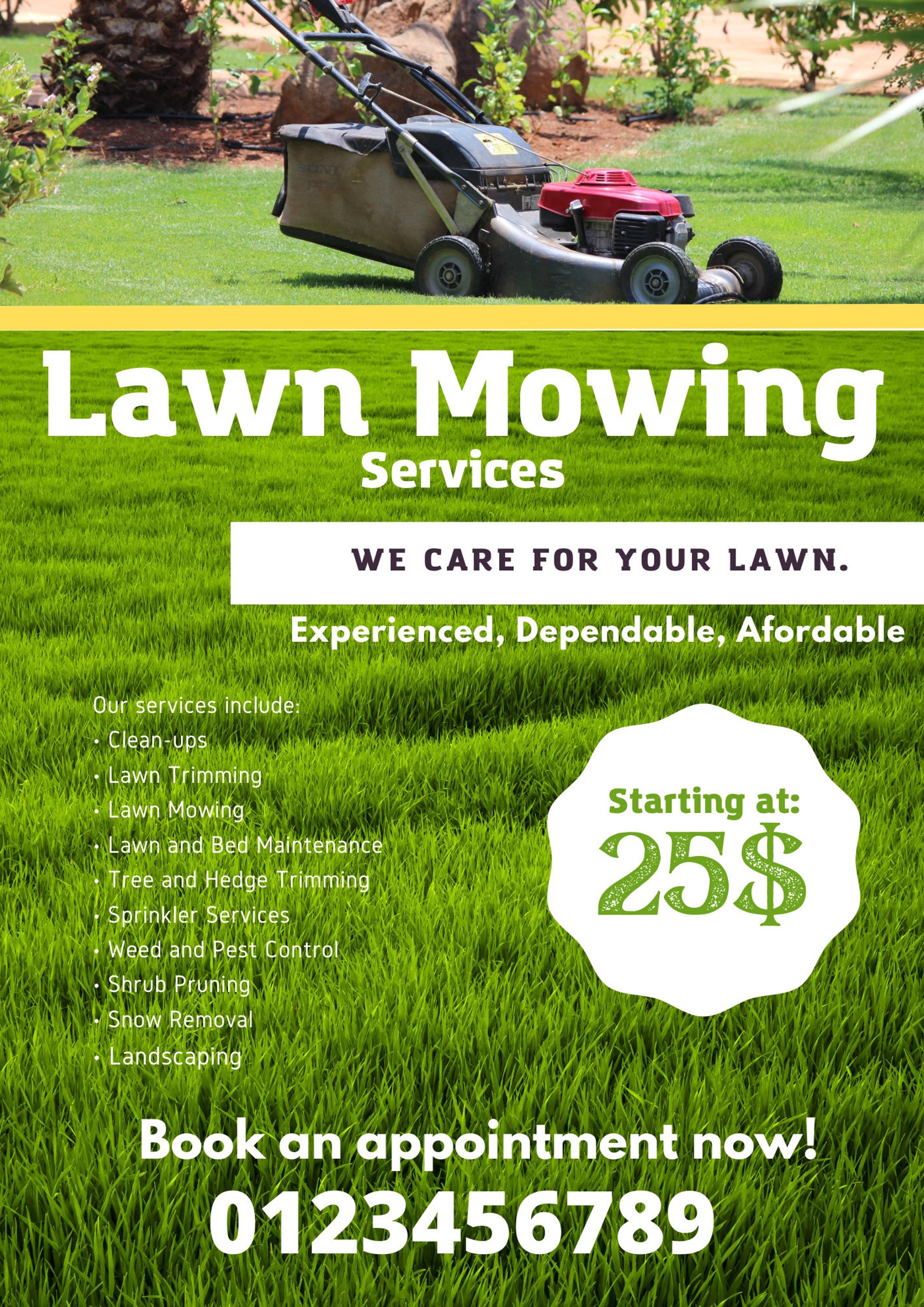 Lawn Mowing Flyer Cutting Services Lawn Care Flyer Mowing Etsy