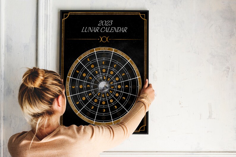 Lunar Calendar 2023 Moon Phase Calendar 2023 Moon Cycle - Etsy