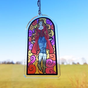 Scarlet Witch - Wanda Maximoff Stained Glass Acrylic Charm Keychain