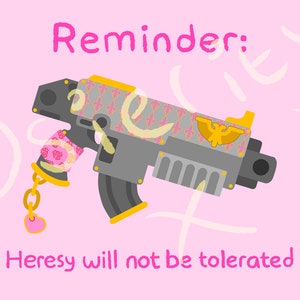 Battle Sister inspired poster - &quot;No Heresy&quot; glossy print