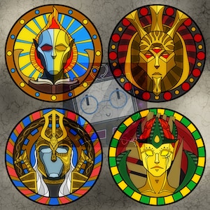 Stained Glass Tribunal button badges
