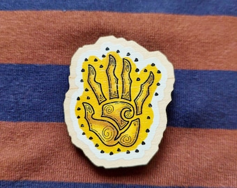 Morrowind - Hand of Gericht - Hölzern Schriftrollen Gaming Pin
