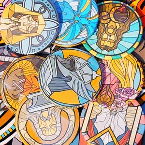 Stained Glass Divines - Button badges