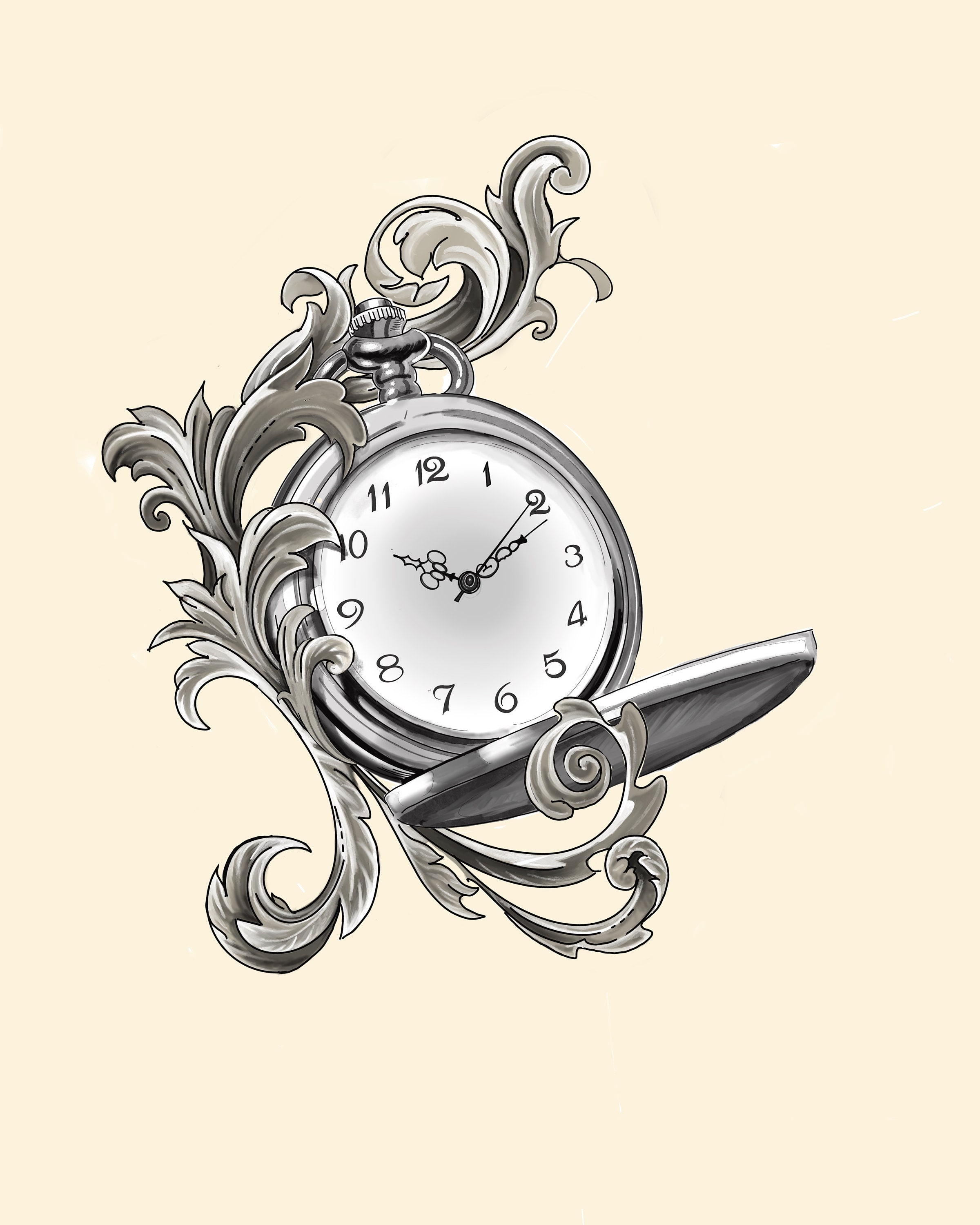 alice in wonderland pocket watch tattoo