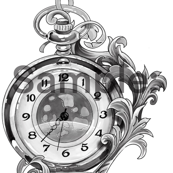 Pocket Watch Stencil  Etsy