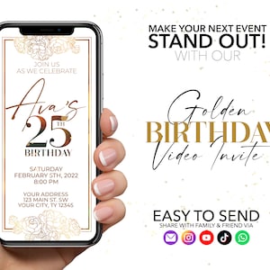 Elegant Birthday Video Invitation | Personalized Animated Digital Invitation