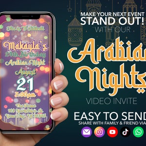 Arabian Nights Moroccan Video Invitation | Personalized Animated Digital Invitation