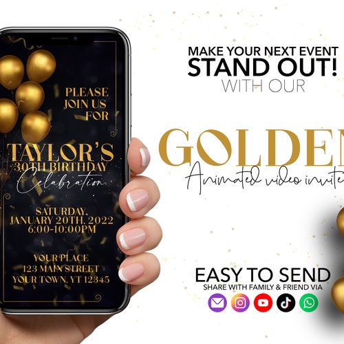 Digital Birthday Invitation Animated Video Invitation Etsy