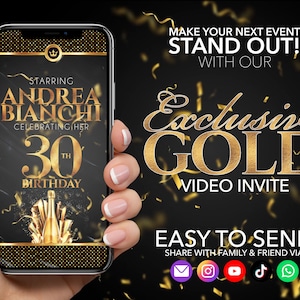 Exclusive Gold Video Invitation | Personalized Animated Digital Invitation
