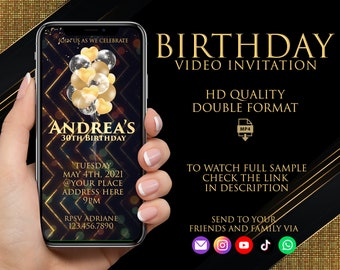 Digitale Geburtstagseinladung | Animierte Video Einladung | Geburtstagseinladung