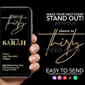 Animated Birthday Invitations | 25th, 30th, 40th, 50th | E-Announcement Evite Video for Girls & Women