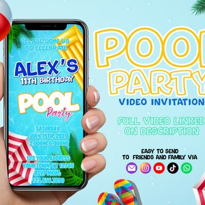 Pool Party Invitation | Animated Birthday Video Invitation | Digital Invitation