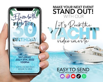 Yacht Party einladen Digitale Geburtstagseinladung | Rock The Boat Party einladen
