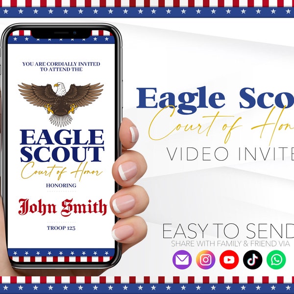 Eagle Scout Court Of Honor Invitation | Canva Template | Custom Printable Invitation