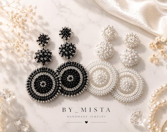 Black & White Statement Earrings