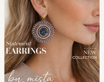 Autentici orecchini boho Miyuki con gancio elegante, orecchini rotondi a lampadario pendenti