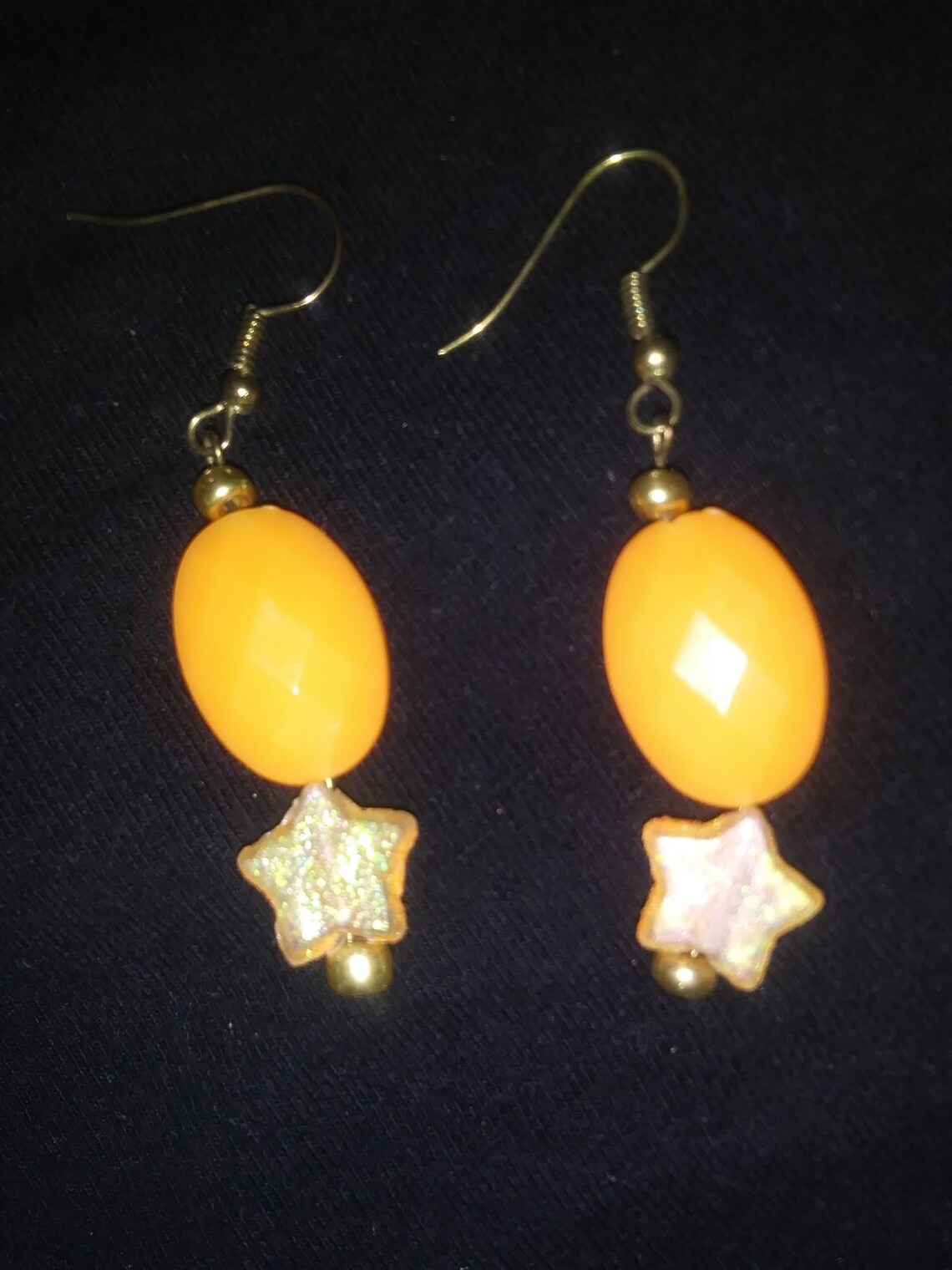 One of a kind hand made orange costume Jewelry set. necklace Etsy