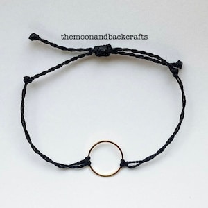 Circle Charm Wax String Bracelets