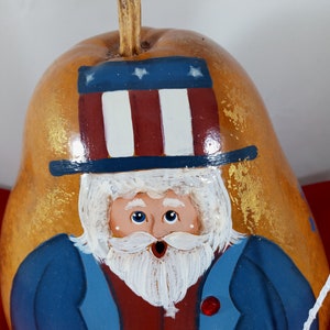 PATRIOTIC UNCLE SAM a hand painted gourd