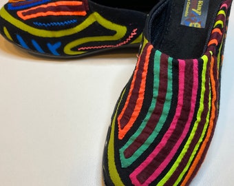 Mules Size 6 with original Mola Handmade and comfortable materials - Size 6 - Lines mixed