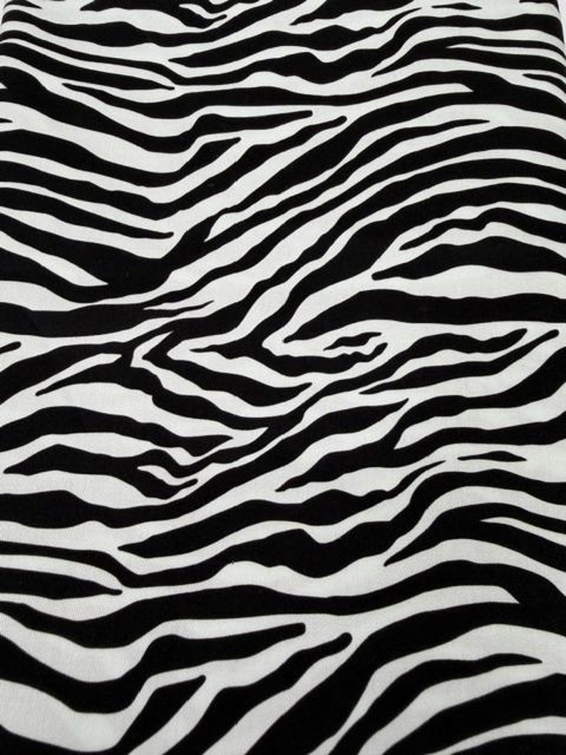 Zebra Print Fabric by the Yard, Black and White Animal Print Cotton ...
