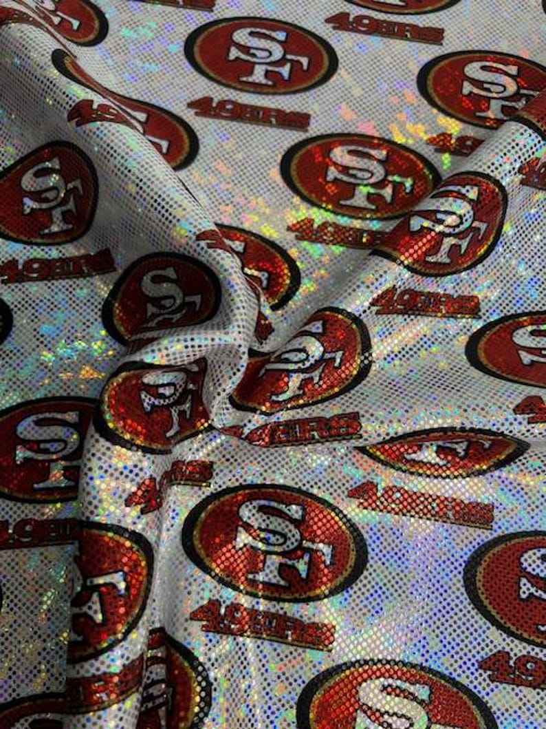 San Francisco Football Holographic Spandex Fabric: Sports on other fabric