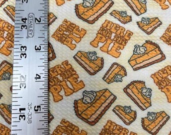 Here for the Pie Bullet Fabric, Perfect for Big Bows, Piggies and More! Fabric by the strip, half yard or yard.