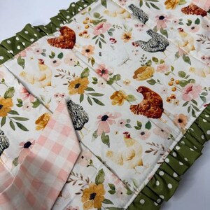 Handmade Quilted Bible Cover, Perfect Gift for the Holidays & More, Country Farmhouse Highland Chickens Bible Cover. image 10