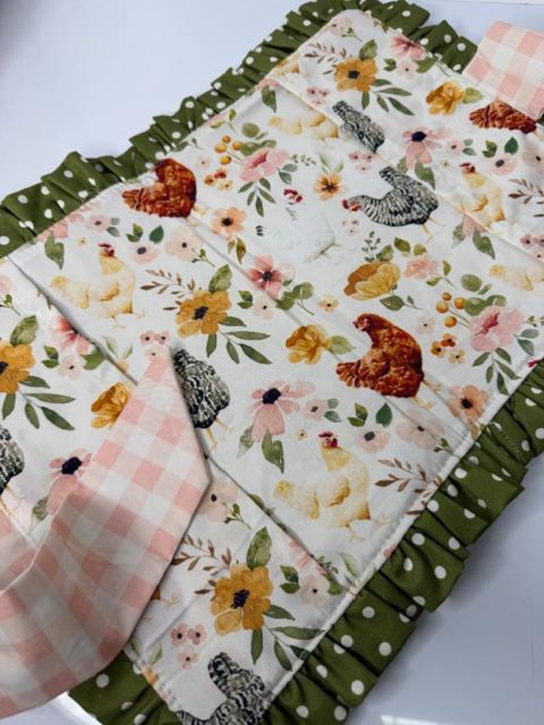 Handmade Quilted Bible Cover, Perfect Gift for the Holidays & More, Country Farmhouse Highland Chickens Bible Cover. image 10