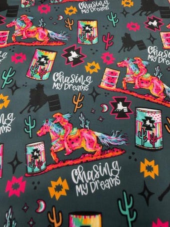 Chasing My Dreams Swim Spandex Fabric on swim fabric