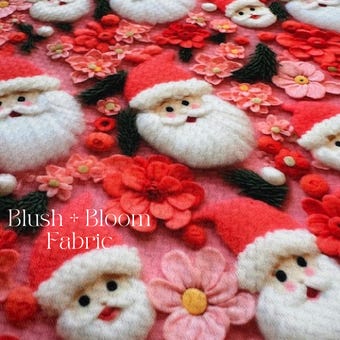 3D Red Santa's Bullet Knit Fabric on bullet liverpool knit fabric