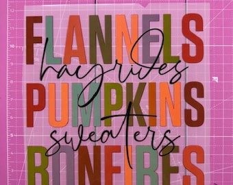 FLANNELS HAYRIDES PUMPKINS dtf Transfer - Ready to Press Fall Season Design