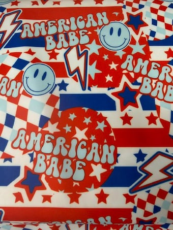 Retro American Babe Swim Spandex on swim fabric