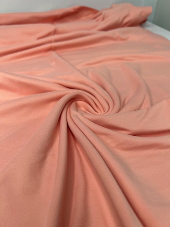 Solid Peach DBP Fabric - 58-60" Wide Double Brushed Polyester Knit - Soft & Stretchy on double brushed poly fabric