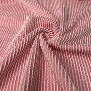 Pink & White Urban Rib Knit Fabric - Stripe Stretch Knit by the Yard/Half Yard
