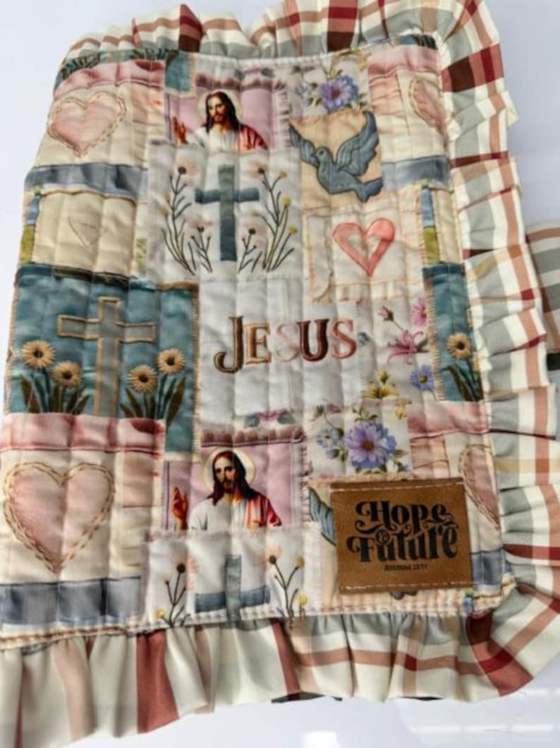 Handmade Jesus Quilted Bible Cover — Bible covers, journal covers, handmade unique gifts